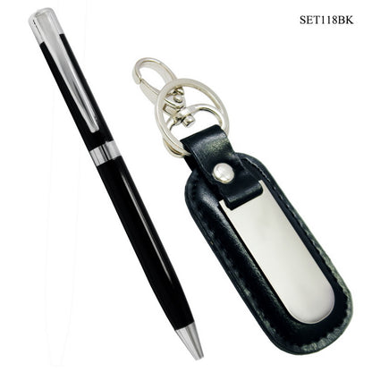 Gift To Love | Keychain With Pen | Color : Black | Code : SET118BK