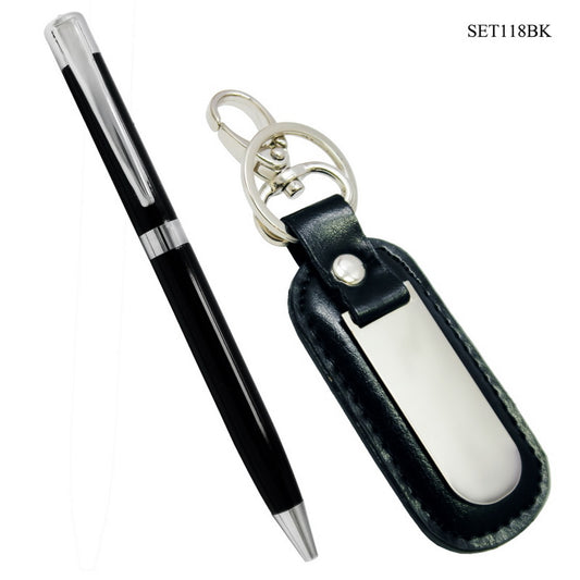 Gift To Love | Keychain With Pen | Color : Black | Code : SET118BK