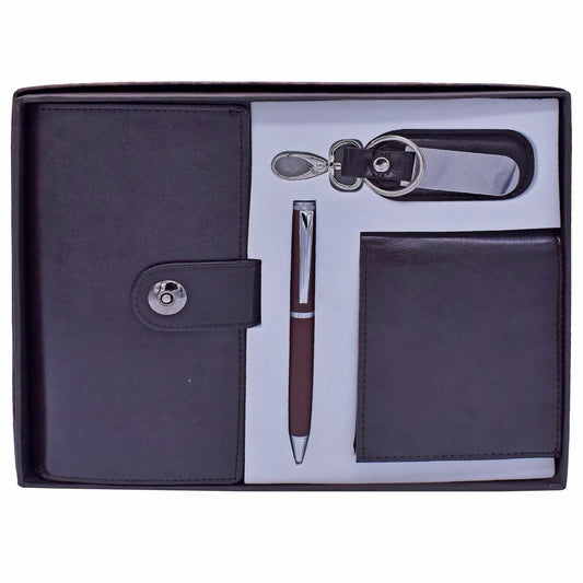Gift To Love | Keychain Pen Wallet Gents & Ladies | Color : Brown | Code : SET185BN
