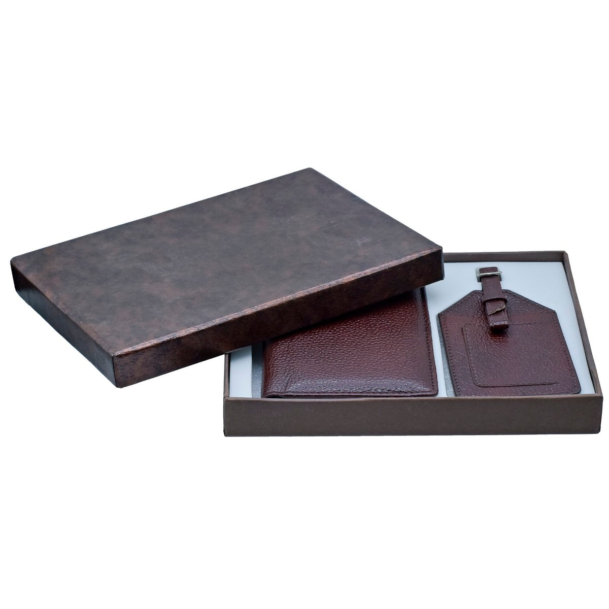 Gift To Love | 2 In 1 Passport Holder Luggage Tag | Color : Brown | Code : SET7405BN