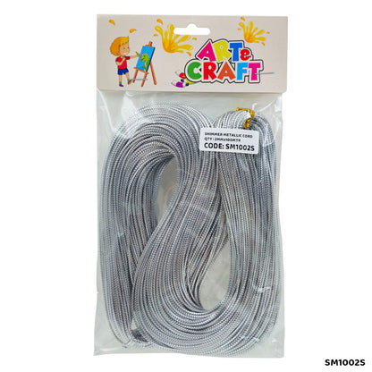 Gift To Love | Shimmer Metallic Cord Thread | Color : Silver | Size : 2 Mm X 100 Mtr | Code : SM1002S