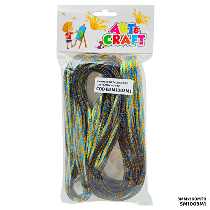 Gift To Love | Shimmer Metallic Cord Thread | Color : Multi | Size : 3 Mm X 100 Mtr | Code : SM1003M1