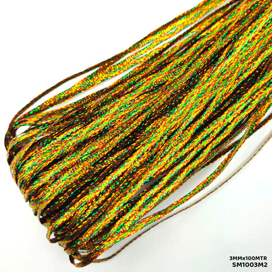 Gift To Love | Shimmer Metallic Cord Thread | Color : Multi | Size : 3 Mm X 100 Mtr | Code : SM1003M2