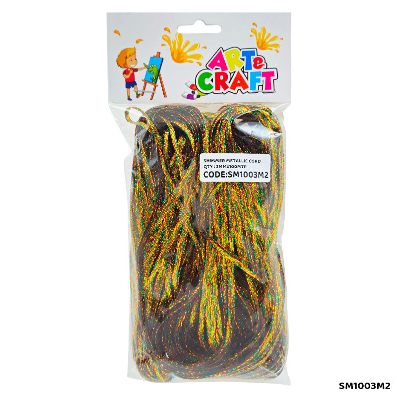 Gift To Love | Shimmer Metallic Cord Thread | Color : Multi | Size : 3 Mm X 100 Mtr | Code : SM1003M2