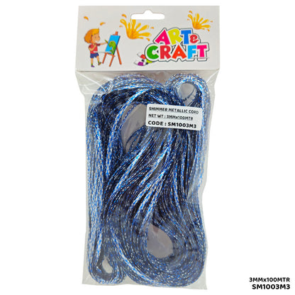 Gift To Love | Shimmer Metallic Cord Thread | Color : Multi | Size : 3 Mm X 100 Mtr | Code : SM1003M3