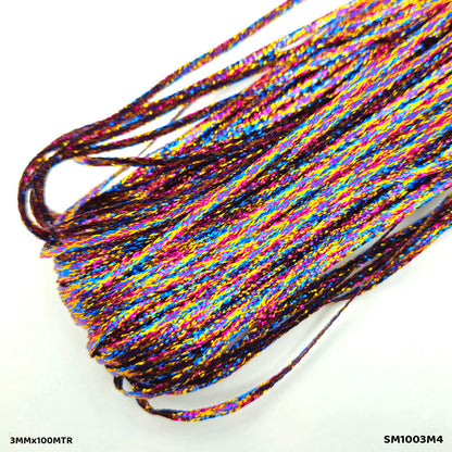 Gift To Love | Shimmer Metallic Cord Thread | Color : Multi | Size : 3 Mm X 100 Mtr | Code : SM1003M4