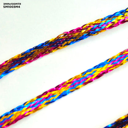 Gift To Love | Shimmer Metallic Cord Thread | Color : Multi | Size : 3 Mm X 100 Mtr | Code : SM1003M4