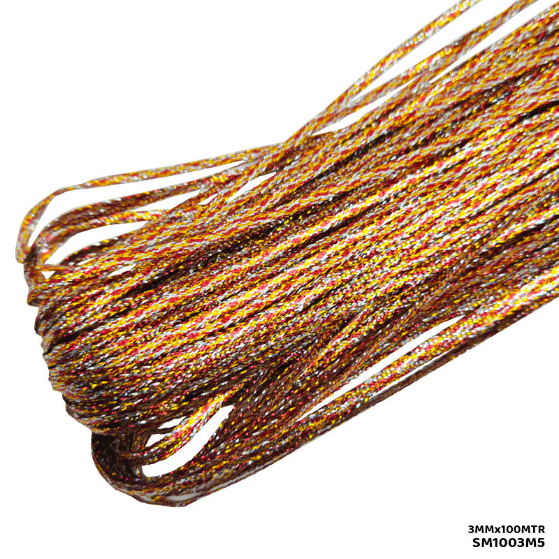Gift To Love | Shimmer Metallic Cord Thread | Color : Multi | Size : 3 Mm X 100 Mtr | Code : SM1003M5