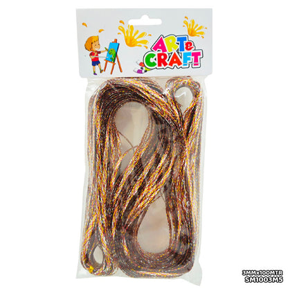 Gift To Love | Shimmer Metallic Cord Thread | Color : Multi | Size : 3 Mm X 100 Mtr | Code : SM1003M5