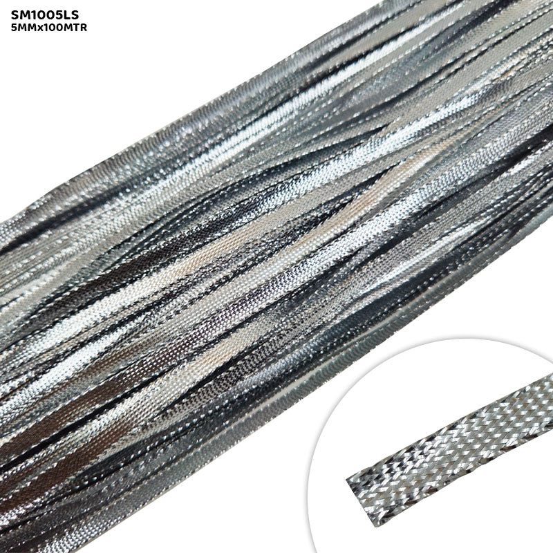 Gift To Love | Shimmer Metallic Lace | Color : Silver | Size : 5 Mm X 100 Mtr | Code : SM1005LS