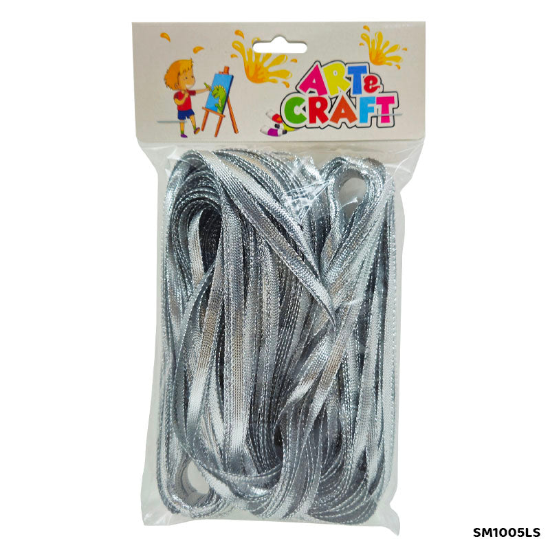 Gift To Love | Shimmer Metallic Lace | Color : Silver | Size : 5 Mm X 100 Mtr | Code : SM1005LS