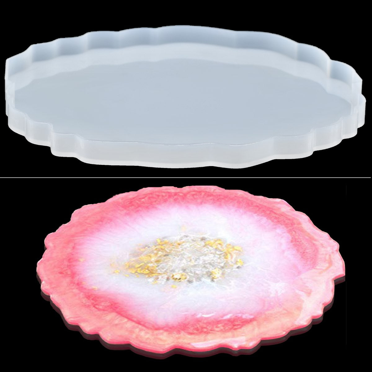 Gift To Love | Silicone Mould Agate Plate Design | Size : 10 Inch | Code : SMAP10IN
