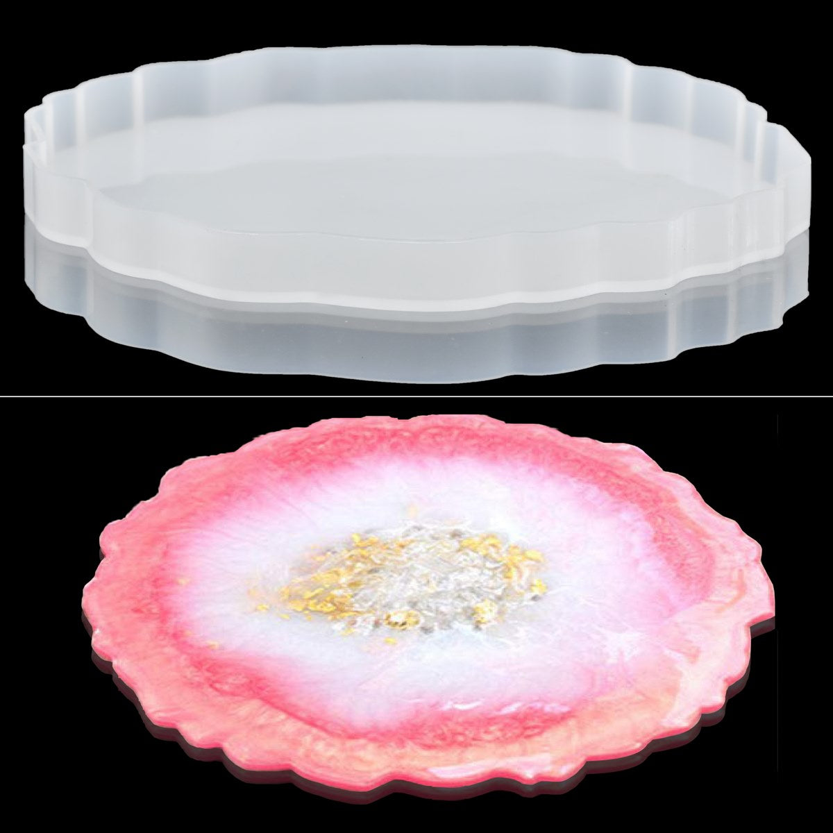 Gift To Love | Silicone Mould Agate Plate Design | Size : 6 Inch | Code : SMAP6IN