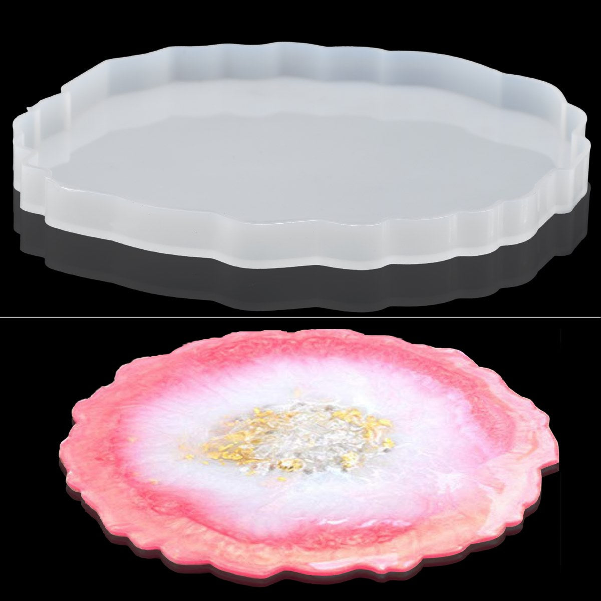Gift To Love | Silicone Mould Agate Plate Design | Size : 8 Inch | Code : SMAP8IN