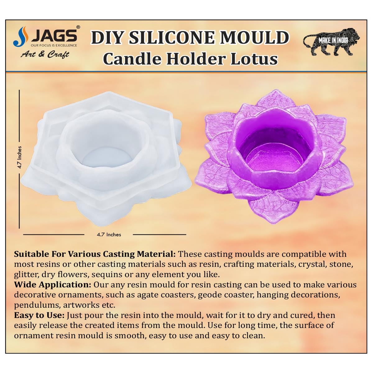 Gift To Love | Silicone Mould Candle Holder Lotus Op | Code : SMCH02