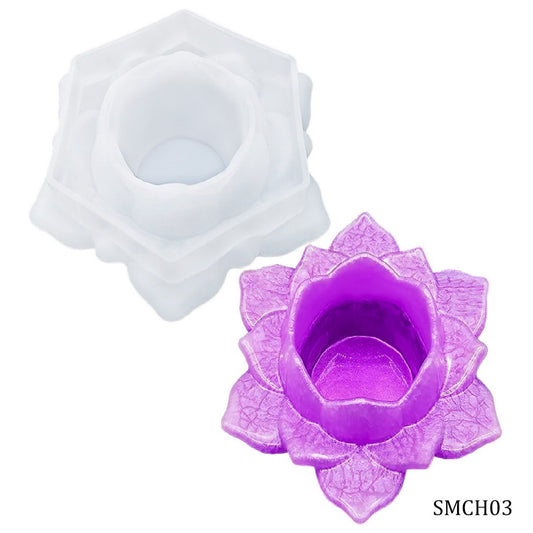 Gift To Love | Silicone Mould Candle Holder Lotus Op | Code : SMCH02