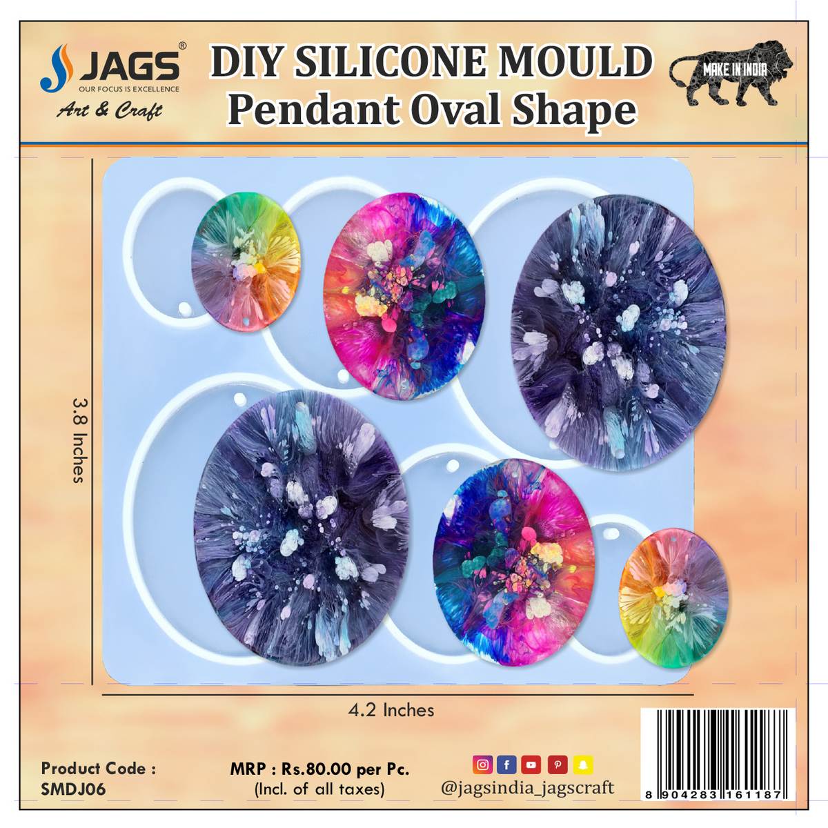 Gift To Love | Silicone Mould Diy Jewelry Locket Pendant Oval Shape | Code : SMDJ06