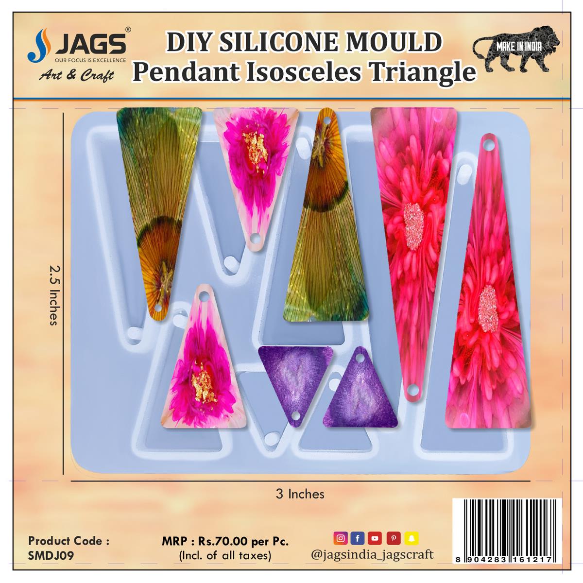 Gift To Love | Silicone Mould Diy Jewelry Pendant Isosceles Triangle | Code : SMDJ09