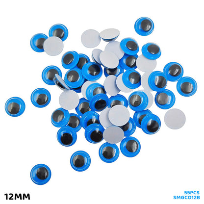 Gift To Love | Googly Eye Colored | Color : Blue | Size : 12 Mm | Pcs : 55 Pcs | Code : SMGCO12B