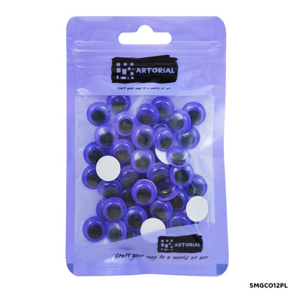 Gift To Love | Googly Eye Colored | Color : Purple | Size : 12 Mm | Pcs : 55 Pcs | Code : SMGCO12PL