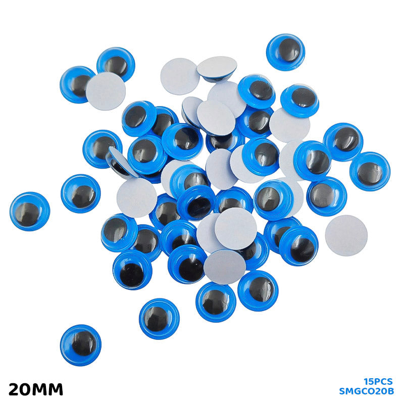 प्यार को उपहार दें | गूगली आई रंगीन 20MM नीला 15 पीस | कोड : SMGCO20B
