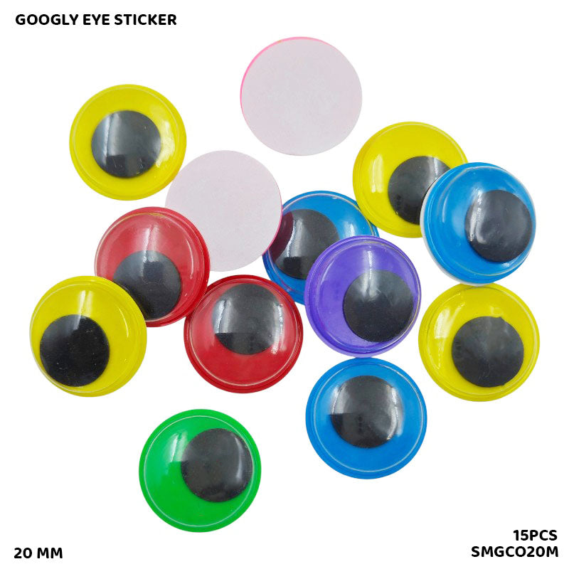 Gift To Love | Googly Eye Colored | Color : Multi | Size : 20 Mm | Pcs : 15 Pcs | Code : SMGCO20M