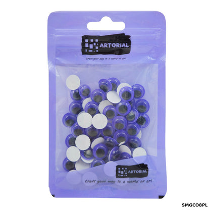 Gift To Love | Googly Eye Colored Sticker | Color : Purple | Size : 8 Mm | Pcs : 100 Pcs | Code : SMGCO8PL