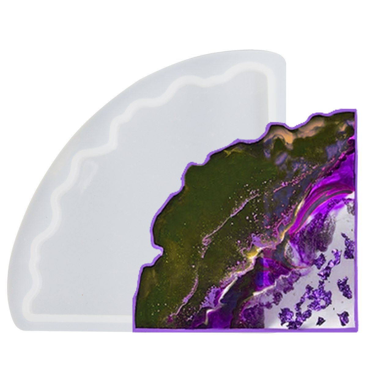 Gift To Love | Silicone Mould Agate One Coaster Corner | Code : SMOA01