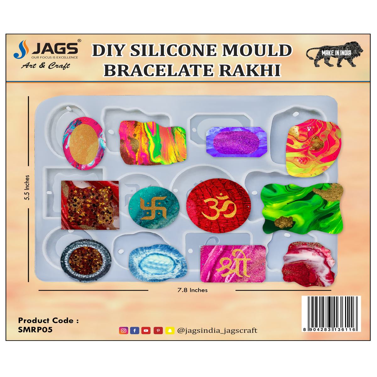 Gift To Love | Silicone Mould Rakhi Bracelet Om Sri Swastik | Code : SMRP05