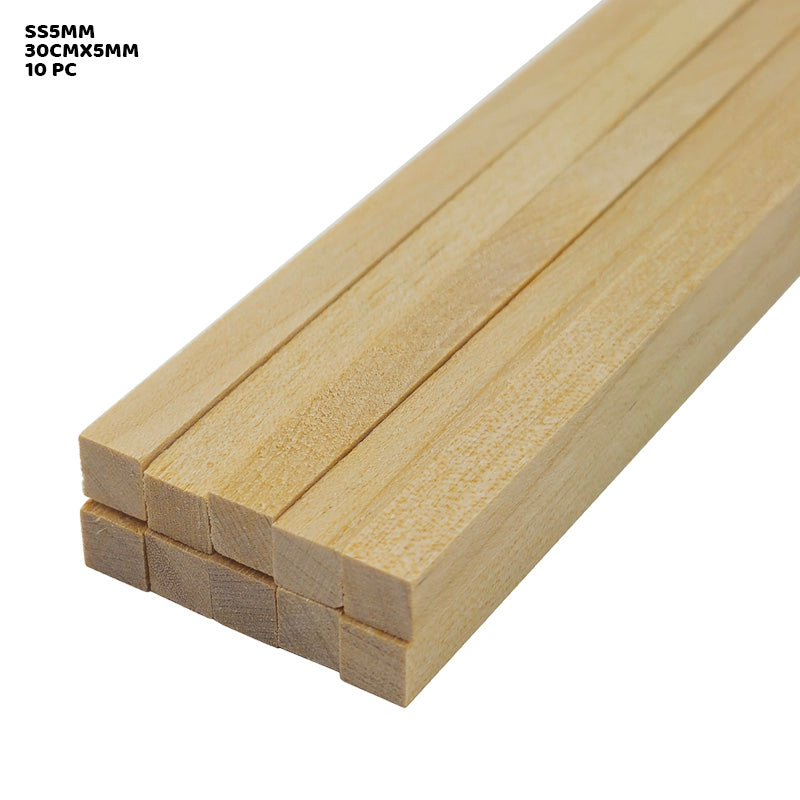 Wooden Stick Square 30 cm X 5 mm (10 Stick in 1 Packet)