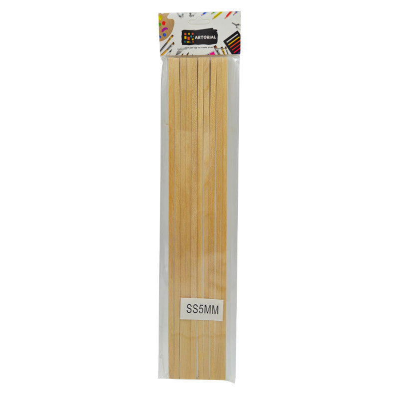 Gift To Love | Wooden Stick Square | Size : 30 Cm X 5 Mm | Pcs : 10 Sticks | Code : SS5MM