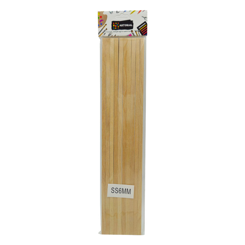 Wooden Stick Square 30 cm X 6 mm (10 Stick in 1 Packet)