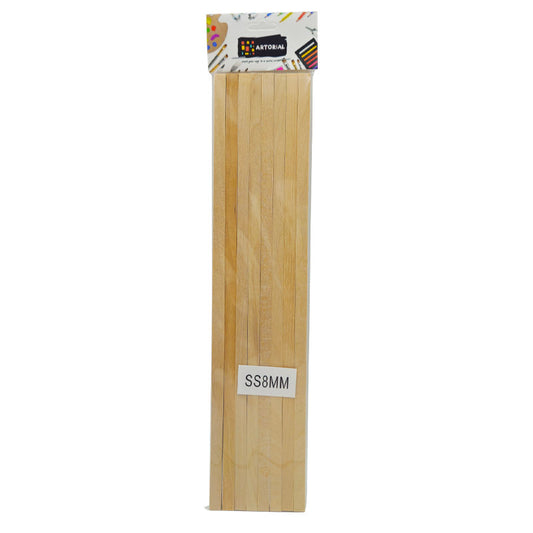 Gift To Love | Wooden Stick Square | Size : 30 Cm X 8 Mm | Pcs : 8 Sticks | Code : SS8MM