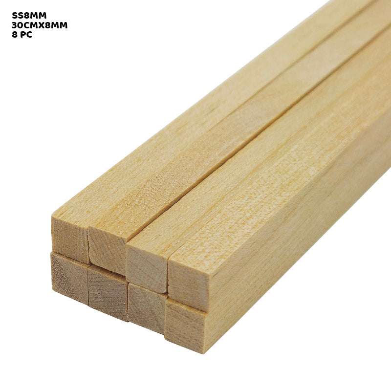 Gift To Love | Wooden Stick Square | Size : 30 Cm X 8 Mm | Pcs : 8 Sticks | Code : SS8MM