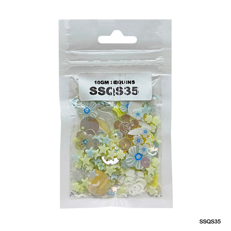 Gift To Love | Sequins | Color : Multi | Pcs : 10 Gm | Code : SSQS35