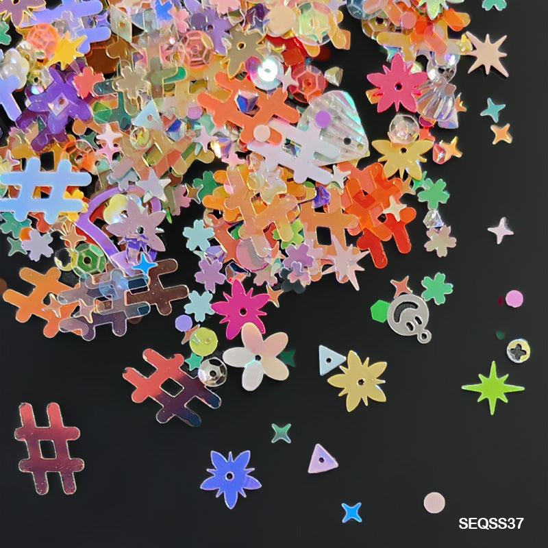 Gift To Love | Sequins | Color : Multi | Pcs : 10 Gm | Code : SSQS37
