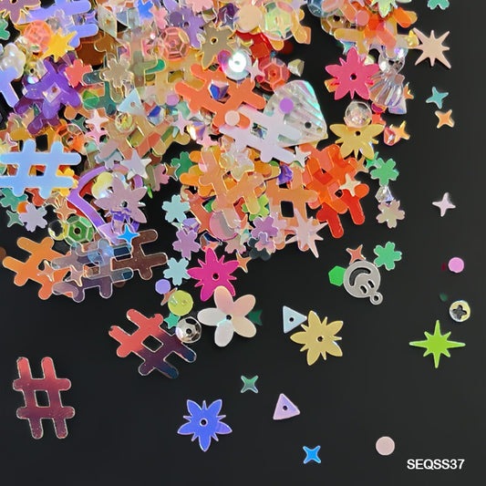 Gift To Love | Sequins | Color : Multi | Pcs : 10 Gm | Code : SSQS37