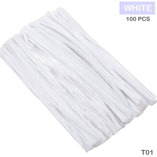 Gift To Love | Craft Pipe Cleaner | Color : White-8MM | Size : 7 Mm X 30 Cm | Pcs : 100 Pcs | Code : 8MM42928