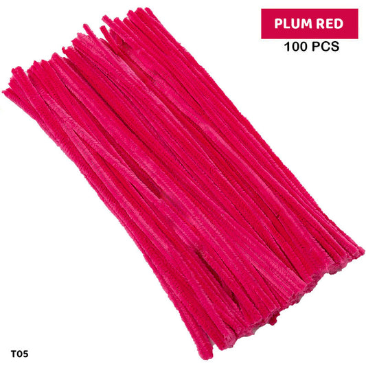 Gift To Love | Craft Pipe Cleaner | Color : Dark Pink | Size : 7 Mm X 30 Cm | Pcs : 100 Pcs | Code : T05