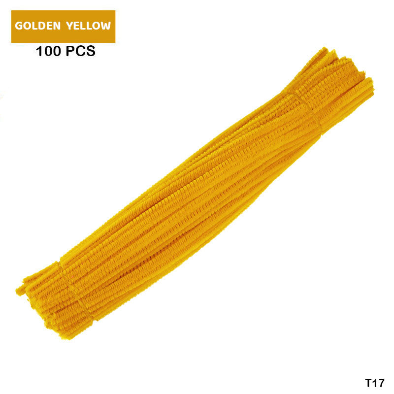 Craft Pipe Cleaner Plain (100 Pcs 1 Packet Golden Orange)