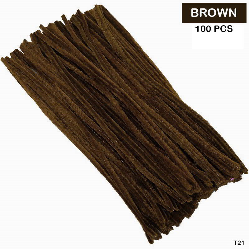 Gift To Love | Craft Pipe Cleaner | Color : Brown | Size : 7 Mm X 30 Cm | Pcs : 100 Pcs | Code : T21