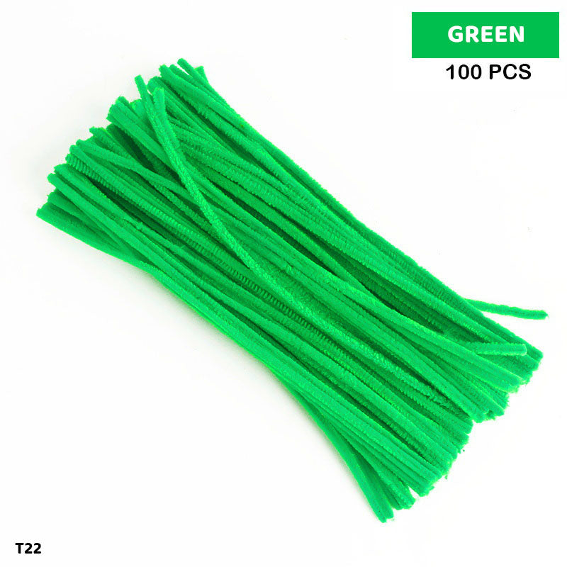 Craft Pipe Cleaner Plain (100 Pcs 1 Packet & Color Light Green)