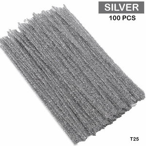 Gift To Love | Craft Pipe Cleaner | Color : Silver | Size : 7 Mm X 30 Cm | Pcs : 100 Pcs | Code : T25