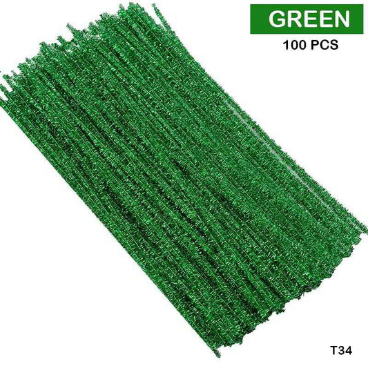 Gift To Love | Craft Pipe Cleaner | Color : Green | Size : 7 Mm X 30 Cm | Pcs : 100 Pcs | Code : T34