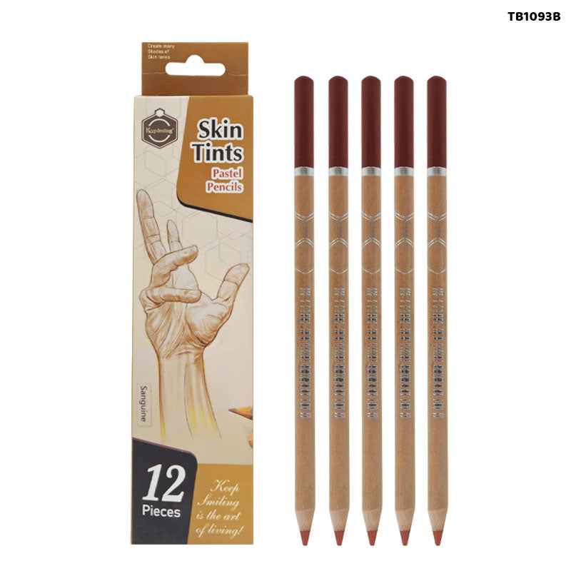 Gift To Love | Skin Tints Pastel Pencils | Color : Sanguine | Pcs : 12 | Code : TB1093B