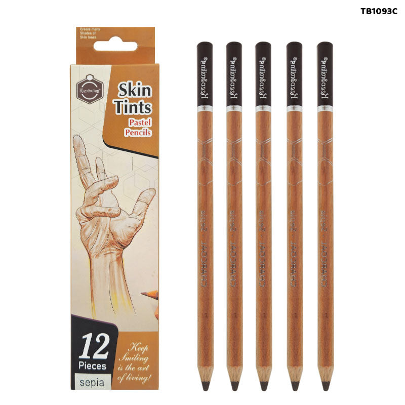 Gift To Love | Skin Tints Pastel Pencils | Color : Sepia | Pcs : 12 | Code : TB1093C