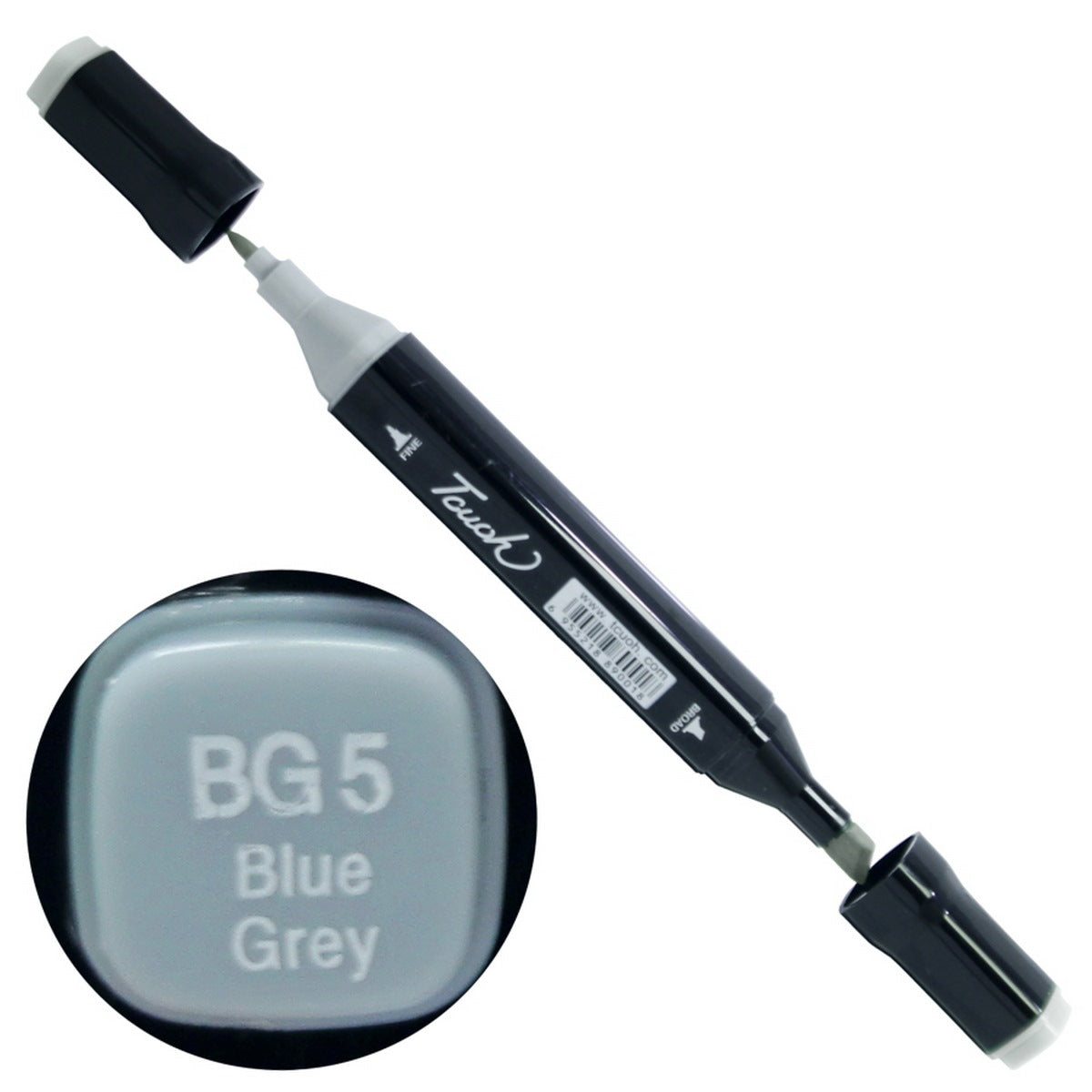 Gift To Love | Touch Marker 2In1 Pen | Color : Blue Grey | Code : TMBG5