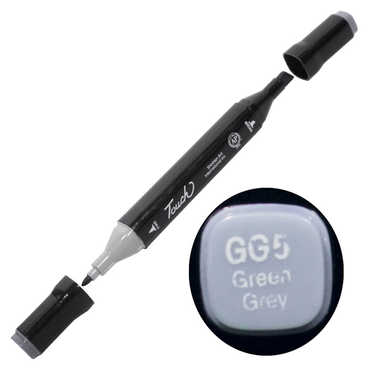 Gift To Love | Touch Marker 2In1 Pen | Color : Green Grey | Code : TMGG5