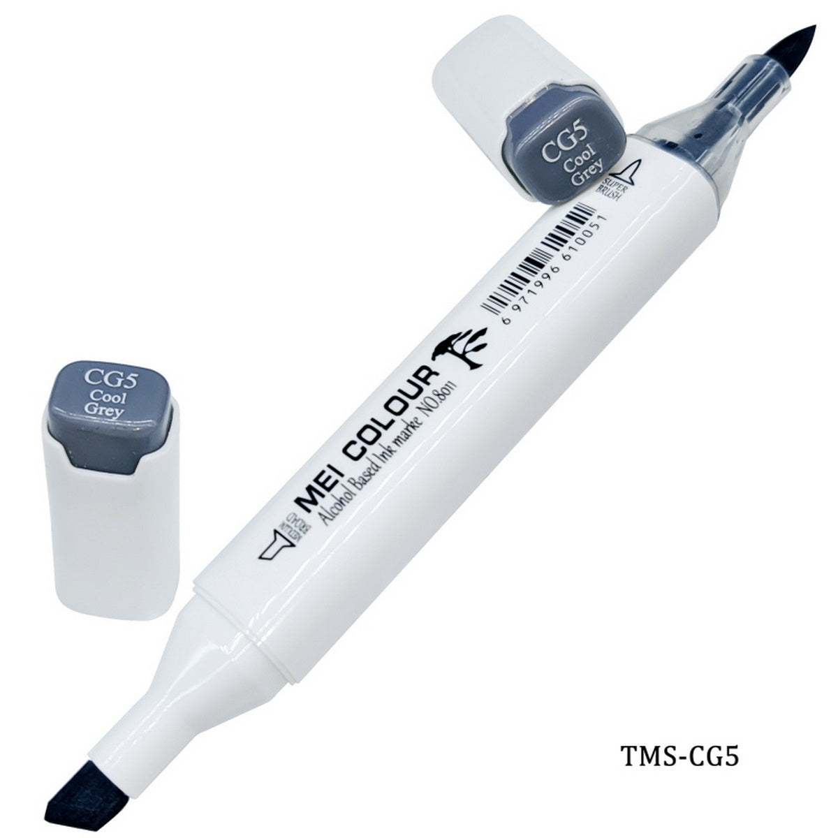 Gift To Love | Touch Marker Soft 2 In 1 Pen | Color : Cool Grey | Code : TMS-CG5
