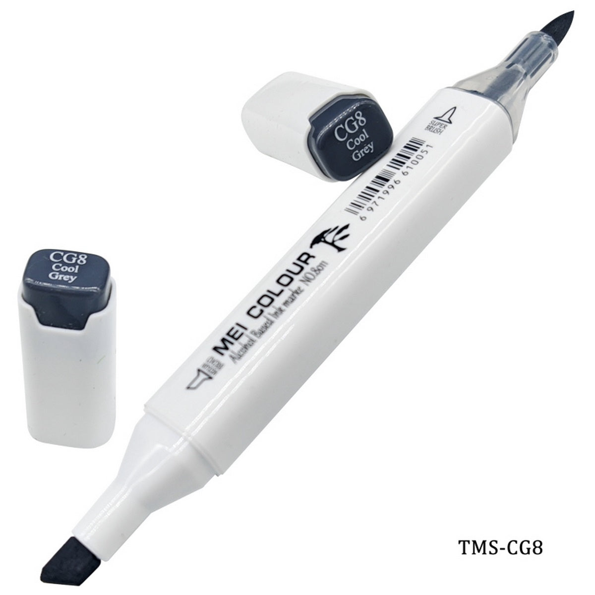 Gift To Love | Touch Marker Soft 2 In 1 Pen | Color : Cool Grey | Code : TMS-CG8